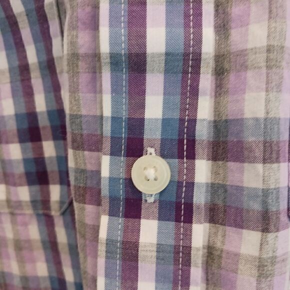 Mens Michael Kors Button Down Shirt Cotton Plaid - Picture 5 of 14